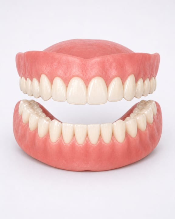 A patient being fitted for a custom denture at Tomlinson Dental in Tampa