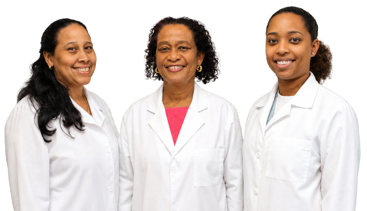 Drs. Gail McDonald-Chang, Angella Tomlinson, and Lorraine Tomlinson at Tomlinson Dental in Tampa