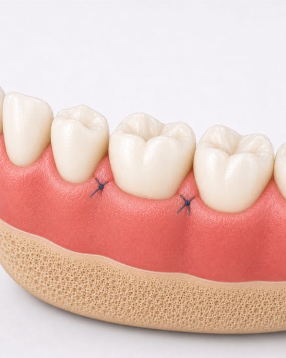 A periodontal examination assessing advanced gum disease