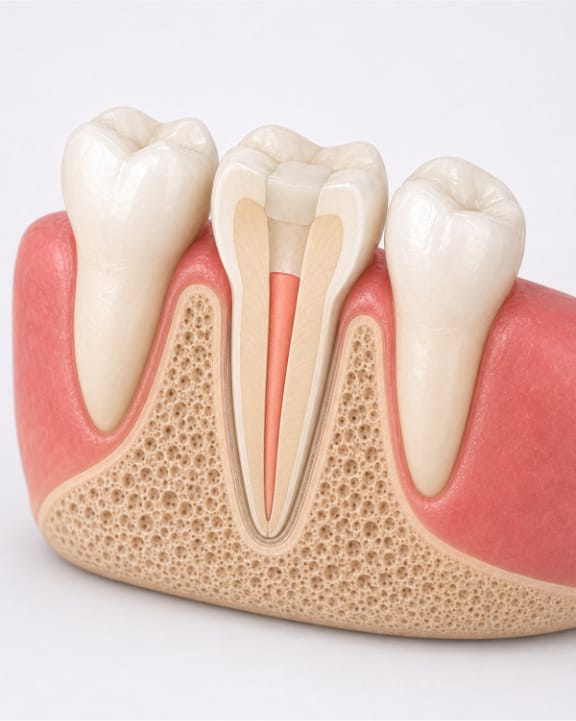 A patient resting comfortably during gentle root canal therapy at Tomlinson Dental in Tampa